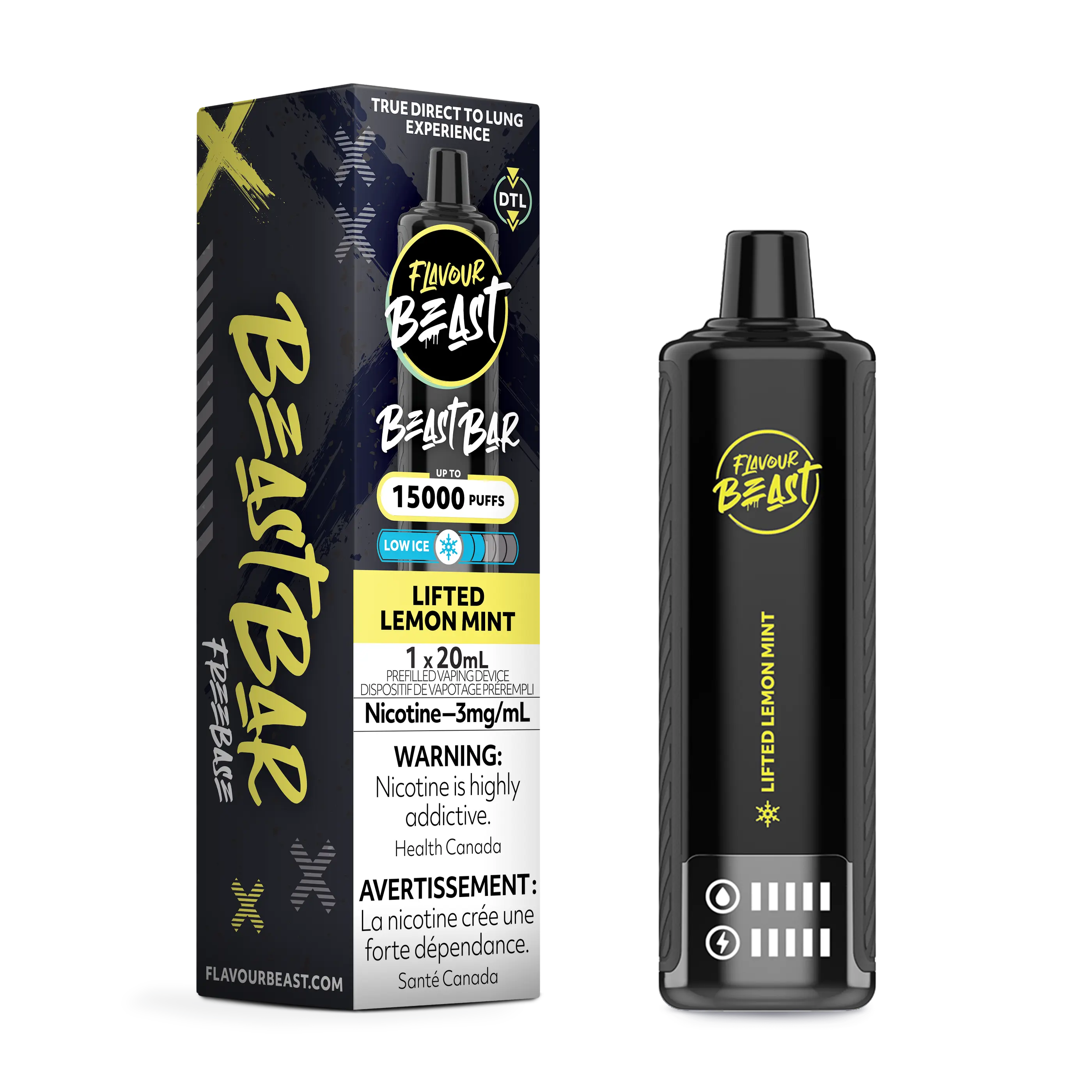 Flavour Beast - Beast Bar - Lifted Lemon Mint | Vape Cloud Canada - Image 2