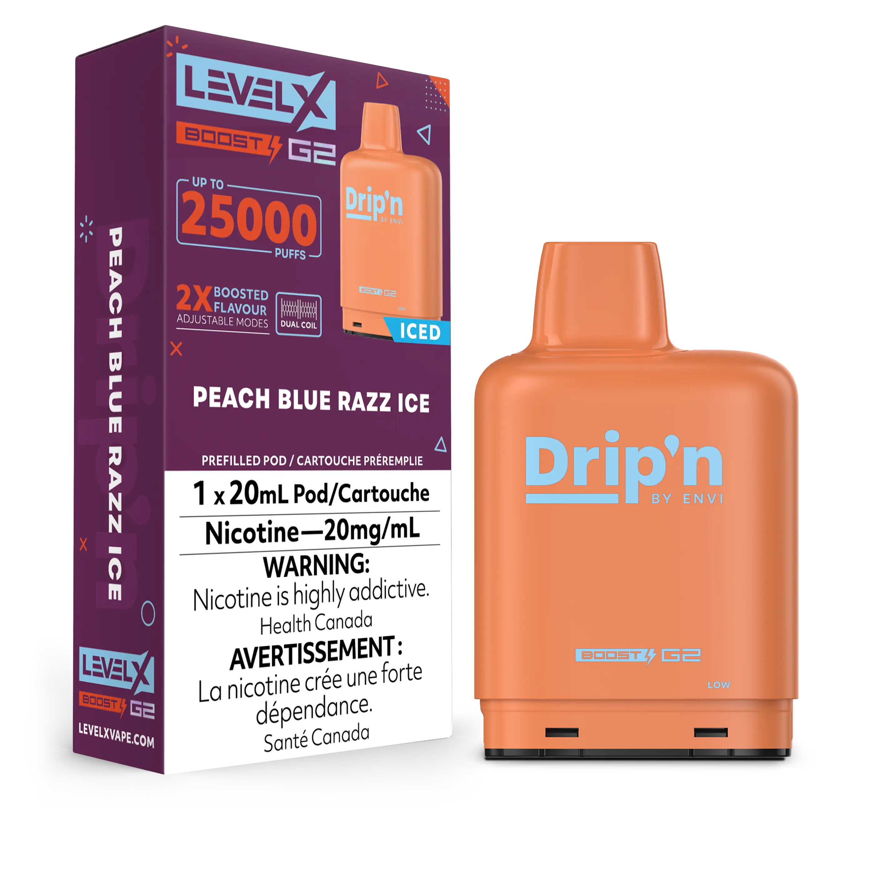 Level X Boost - Drip'n - Peach Blue Razz Ice | Vape Cloud Canada